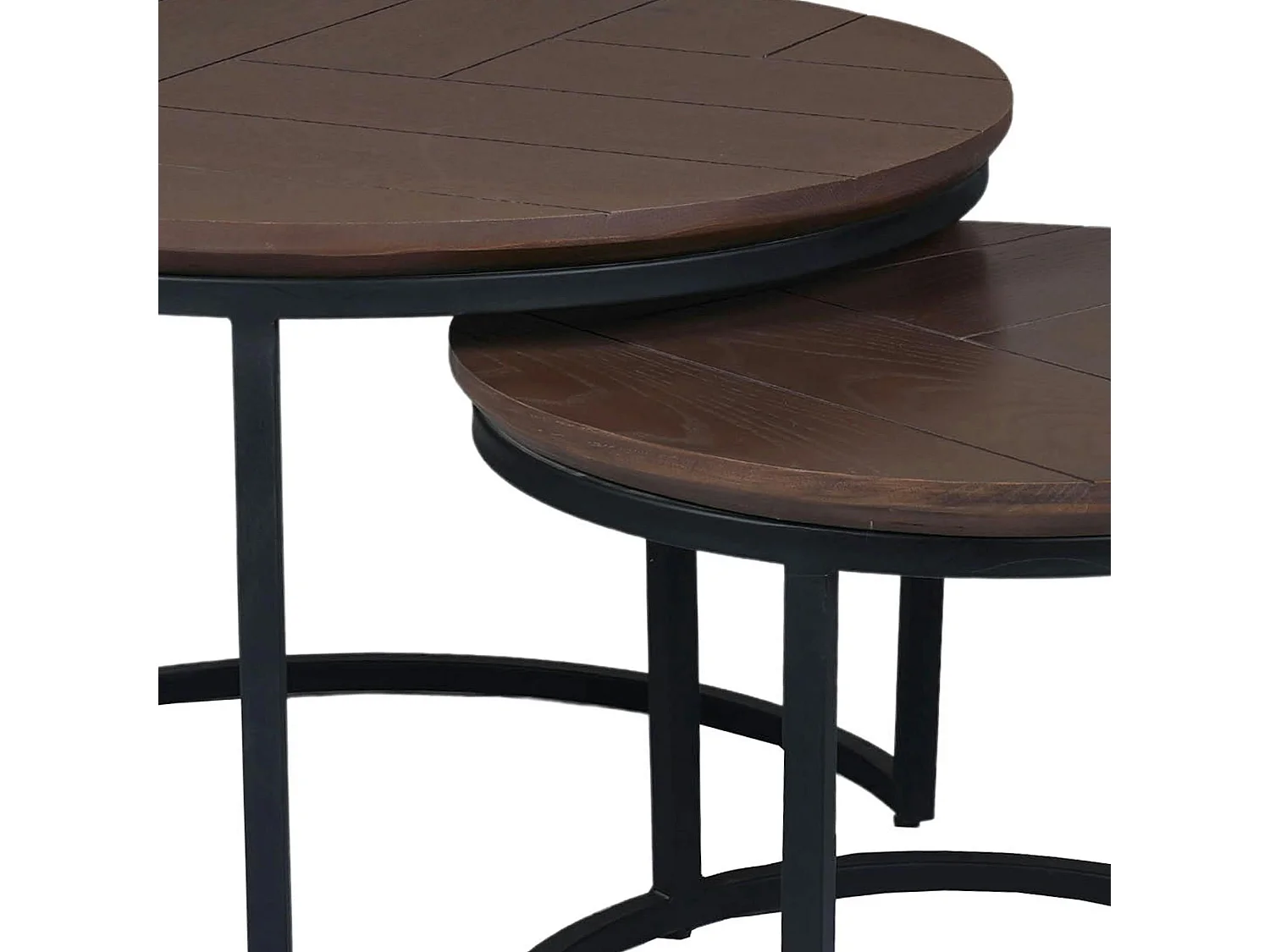 Table basse gigogne décor parquet foncé (lot de 2) LEXTON