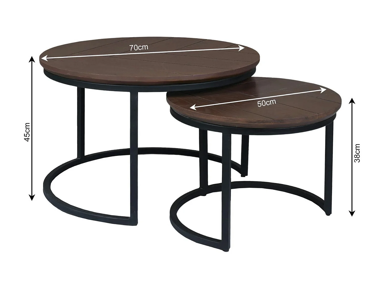 Table basse gigogne décor parquet foncé (lot de 2) LEXTON