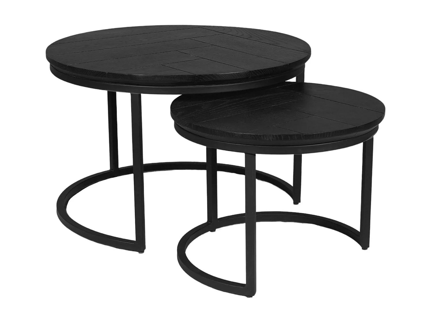 Table basse gigogne décor parquet noir (lot de 2) LEXTON