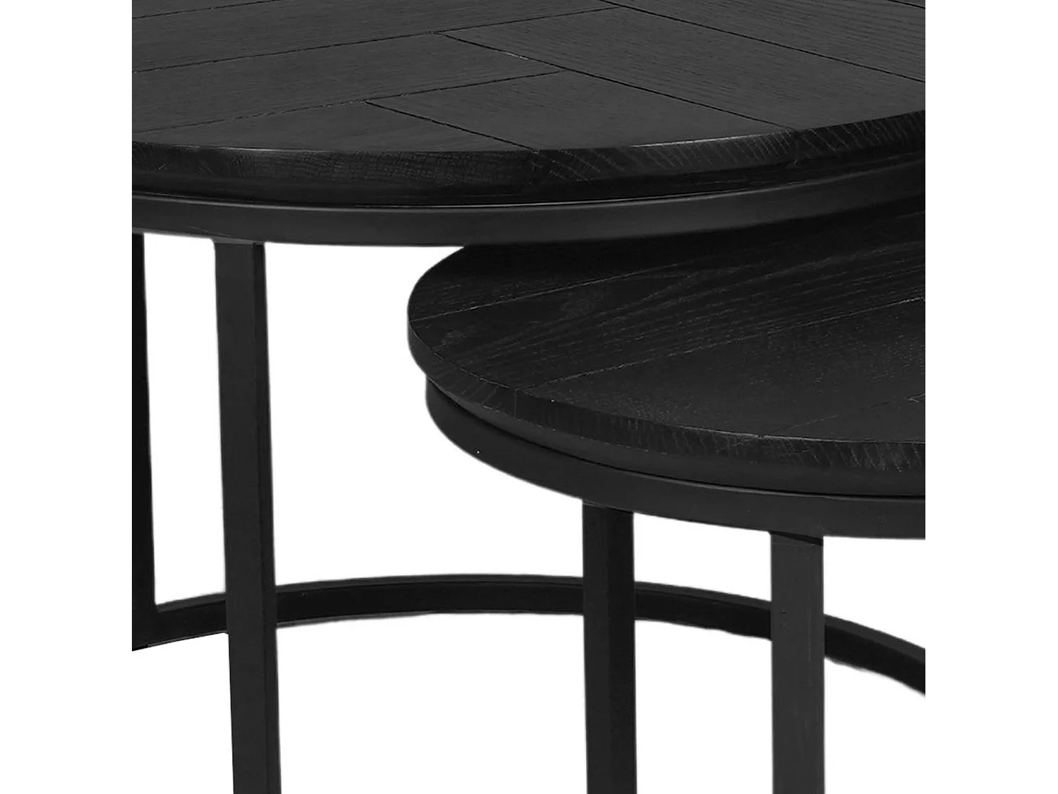Table basse gigogne décor parquet noir (lot de 2) LEXTON
