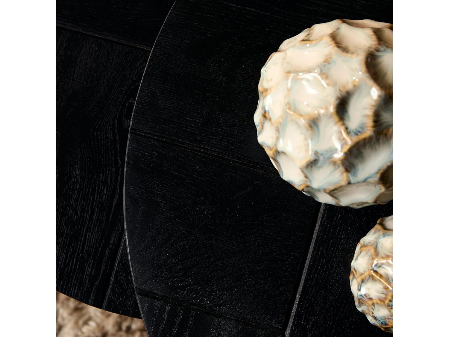 Table basse gigogne décor parquet noir (lot de 2) LEXTON