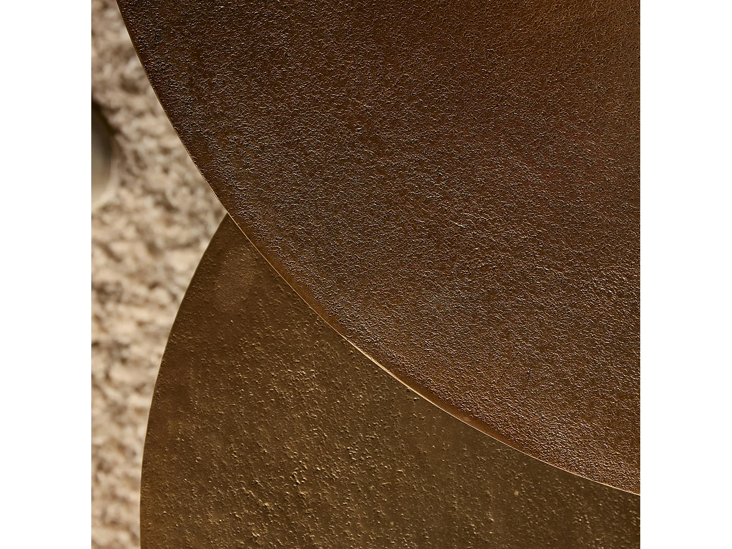 Table basse gigogne dorée à bloc cylindre (lot de 2) KANO