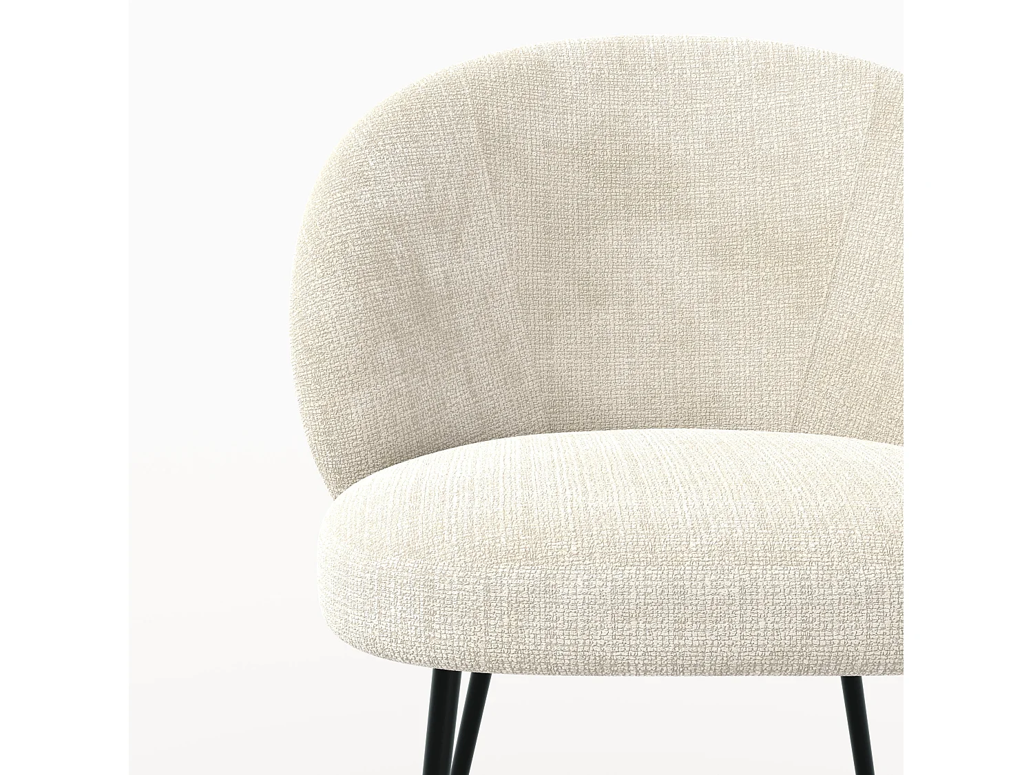 Silla de terciopelo crudo y metal negro - Bloomy