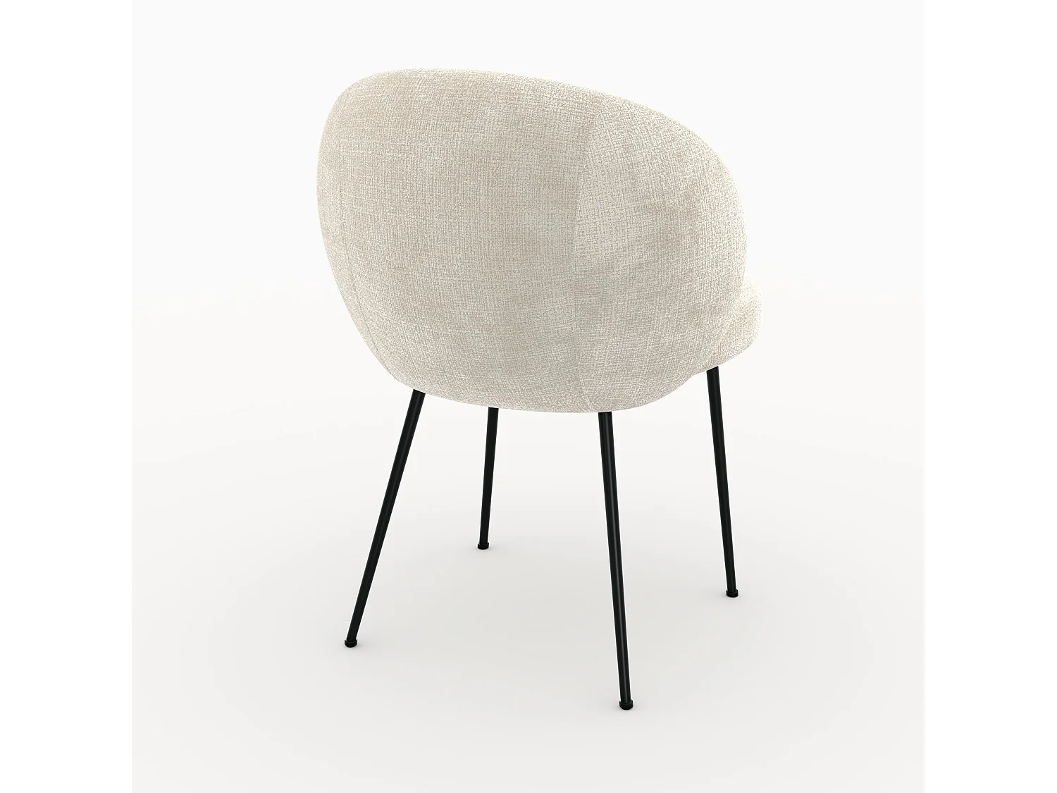 Silla de terciopelo crudo y metal negro - Bloomy