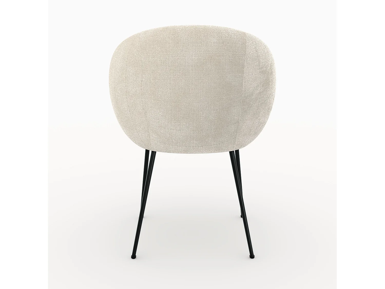 Silla de terciopelo crudo y metal negro - Bloomy