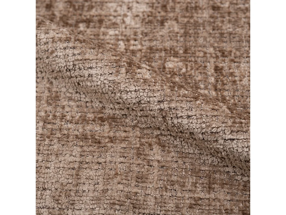 Silla de terciopelo color café crema y metal negro - Bloomy