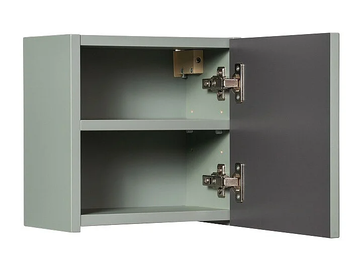 Meuble de rangement salle de bain ELVINA – 1 porte – 30x30 cm – Vert sauge pastel – Meuble suspendu