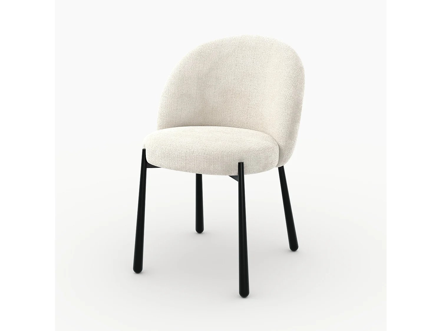 Lote de 2 sillas de terciopelo crudo y metal negro - Pulpy