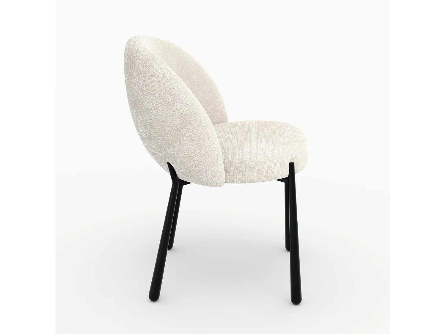 Lote de 2 sillas de terciopelo crudo y metal negro - Pulpy