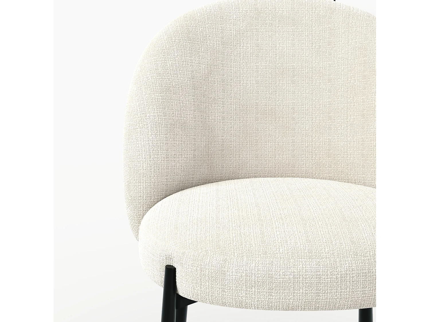 Lote de 2 sillas de terciopelo crudo y metal negro - Pulpy