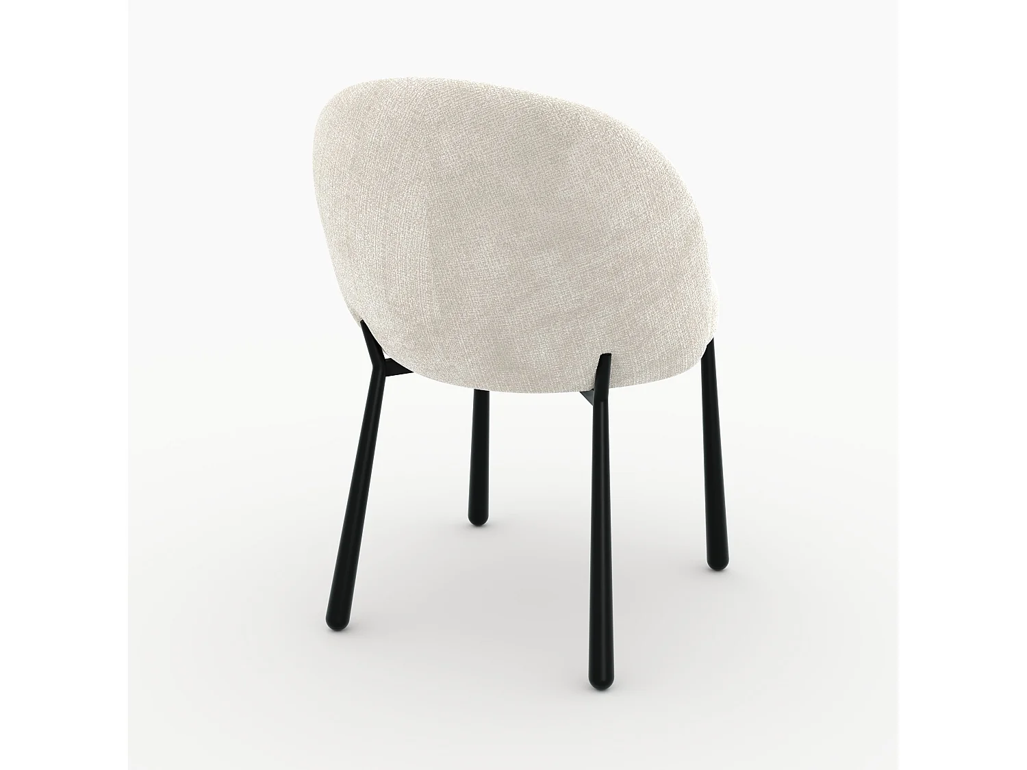 Lote de 2 sillas de terciopelo crudo y metal negro - Pulpy