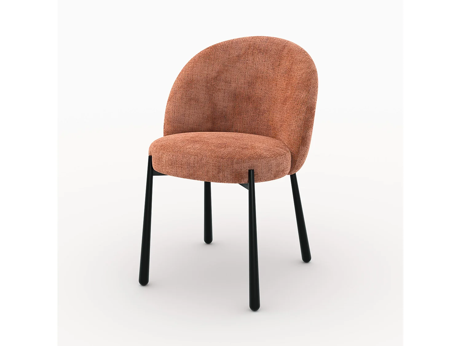 Lote de 2 sillas de terciopelo terracota y metal negro - Pulpy