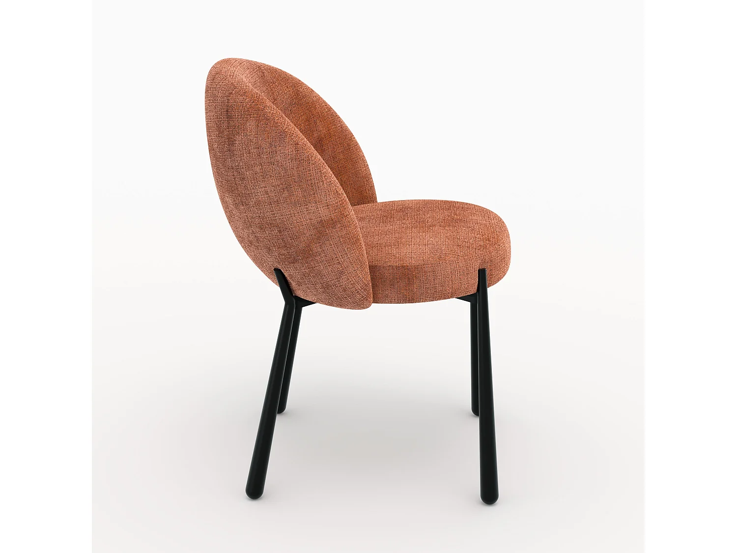 Lote de 2 sillas de terciopelo terracota y metal negro - Pulpy