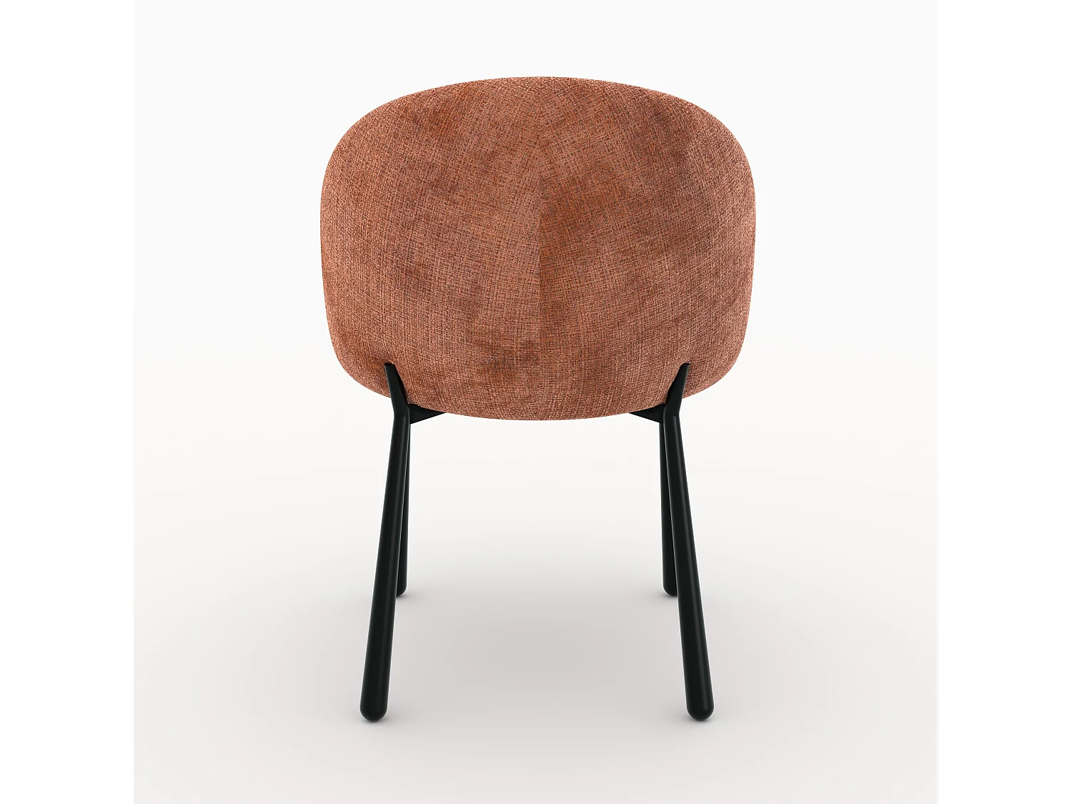 Lote de 2 sillas de terciopelo terracota y metal negro - Pulpy