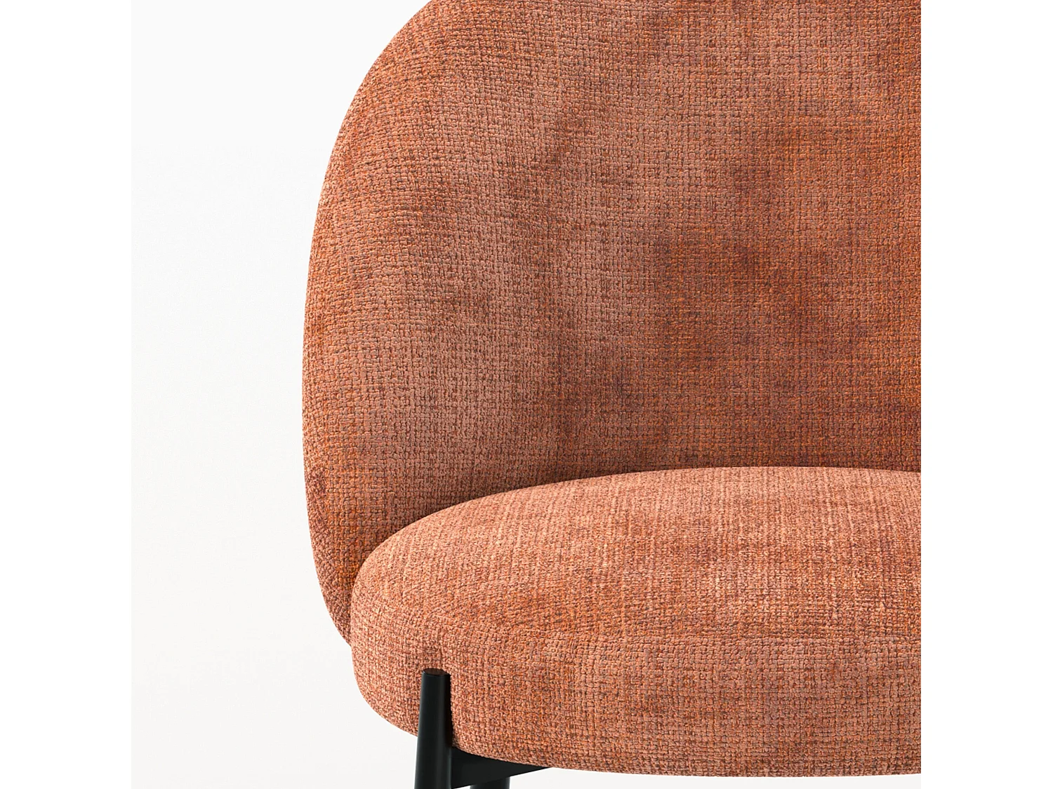 Lote de 2 sillas de terciopelo terracota y metal negro - Pulpy