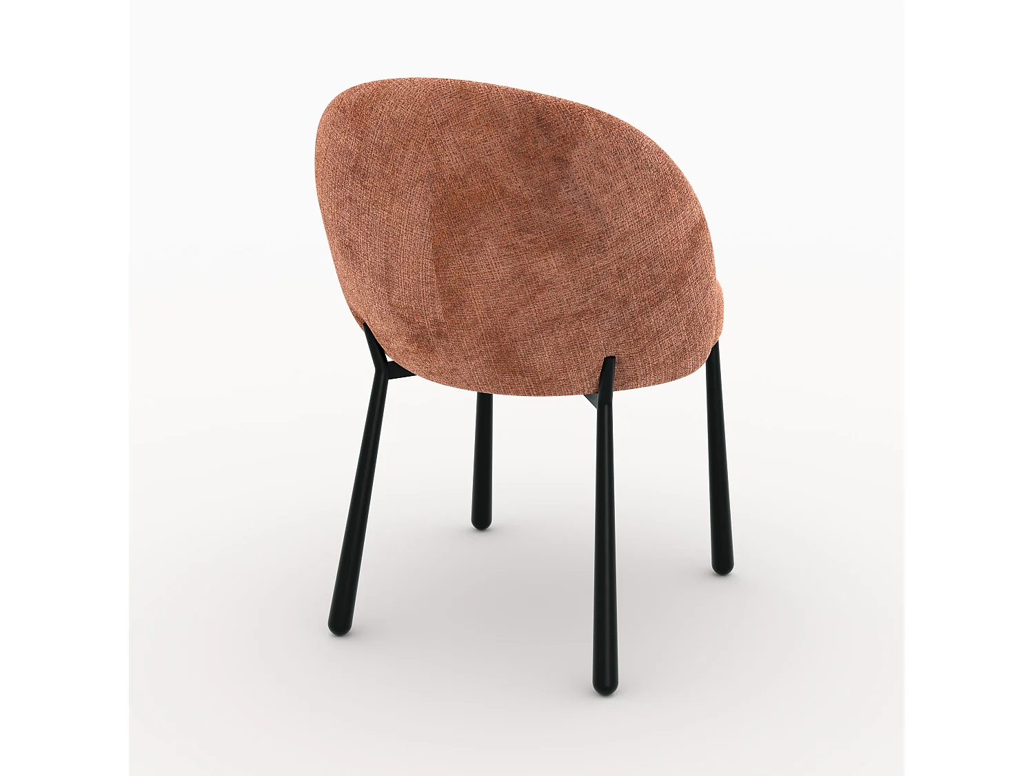 Lote de 2 sillas de terciopelo terracota y metal negro - Pulpy