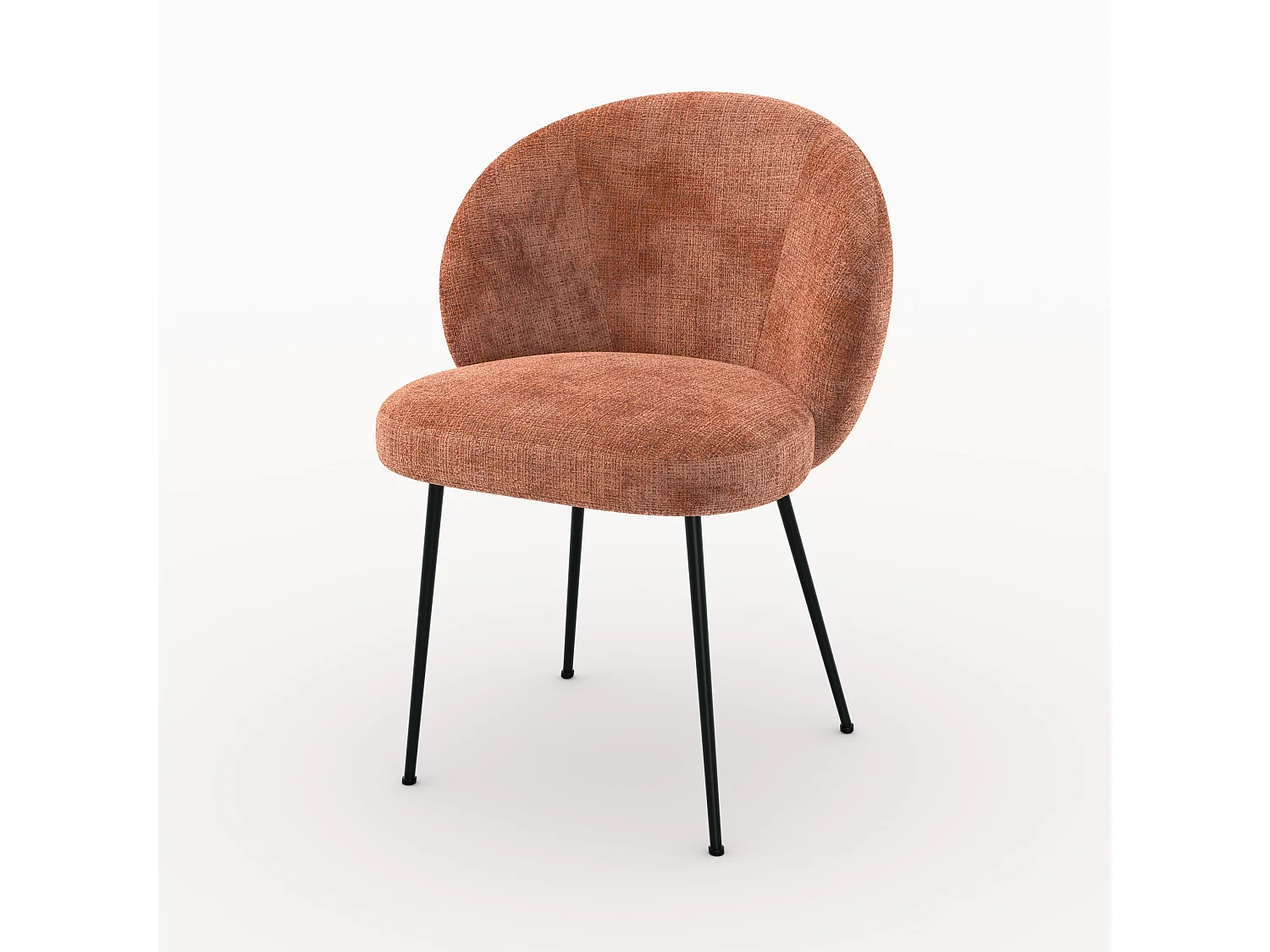 Silla de terciopelo terracota y metal negro - Bloomy