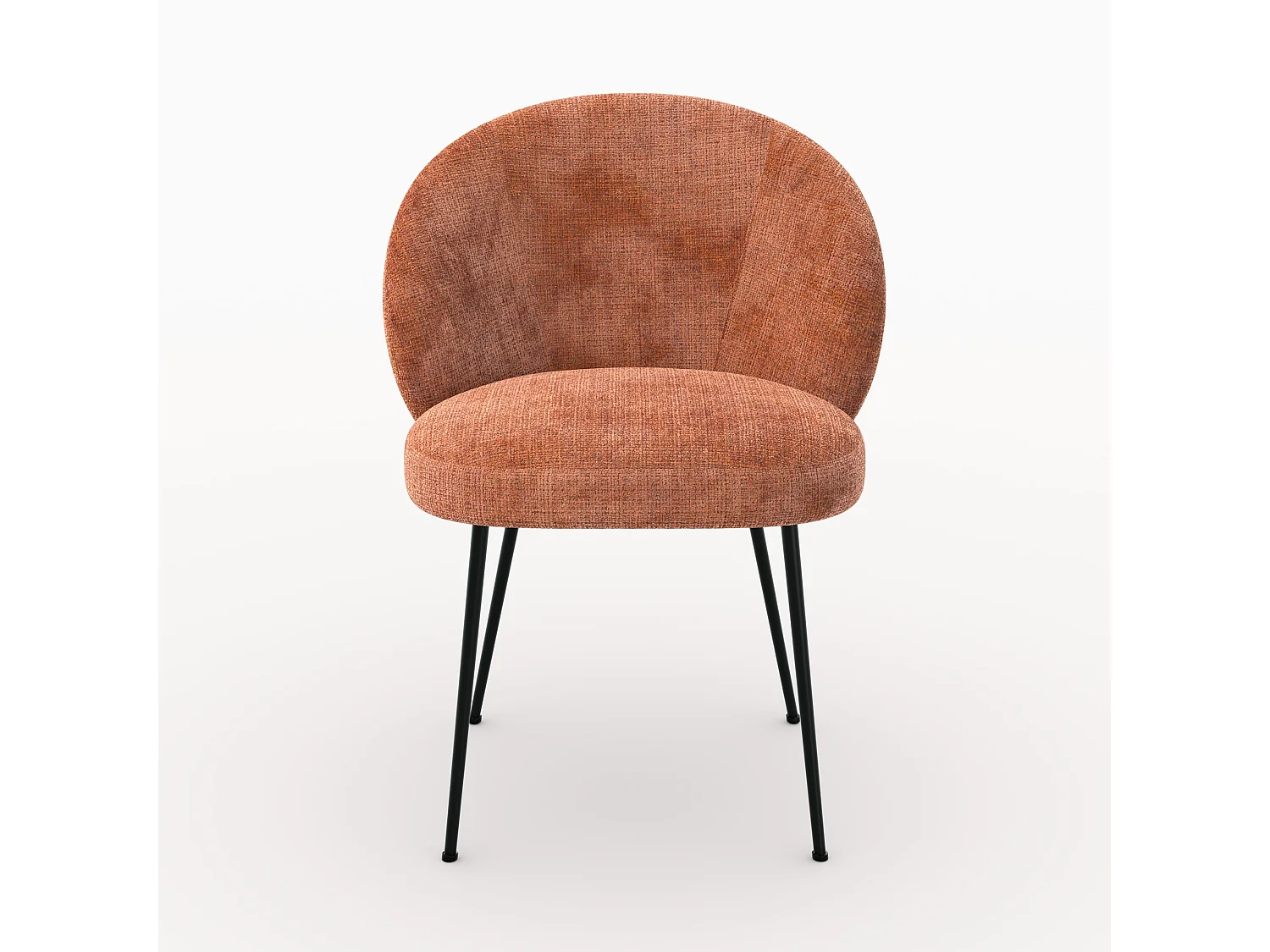 Silla de terciopelo terracota y metal negro - Bloomy