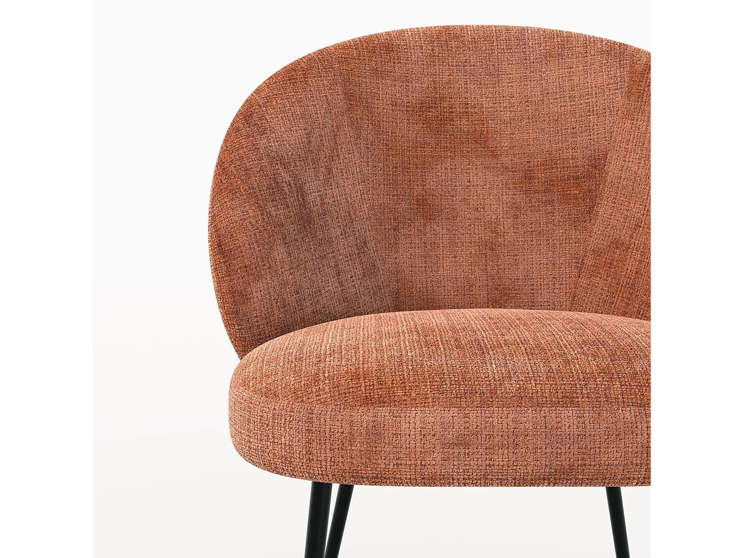 Silla de terciopelo terracota y metal negro - Bloomy