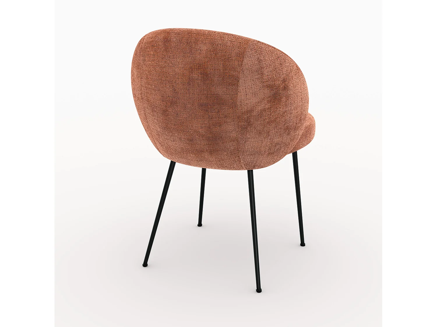 Silla de terciopelo terracota y metal negro - Bloomy