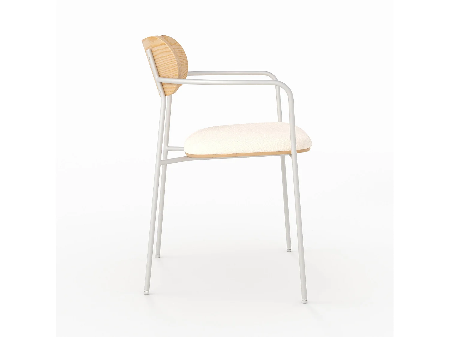 Set di 2 sedie in tessuto beige e impiallacciatura in legno chiaro - Marine