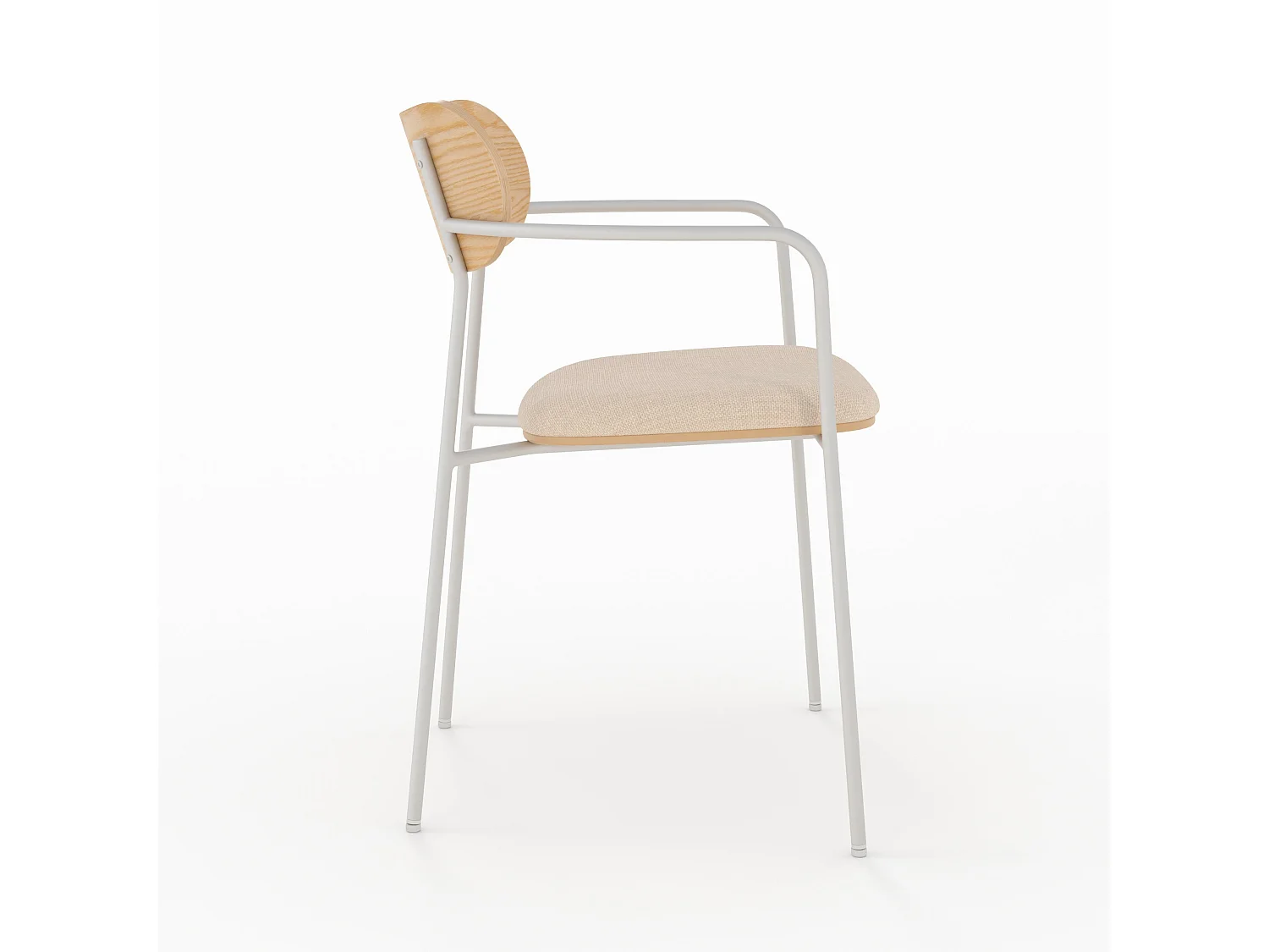 Lot de 2 chaises en tissu beige et placage en bois clair - Marine