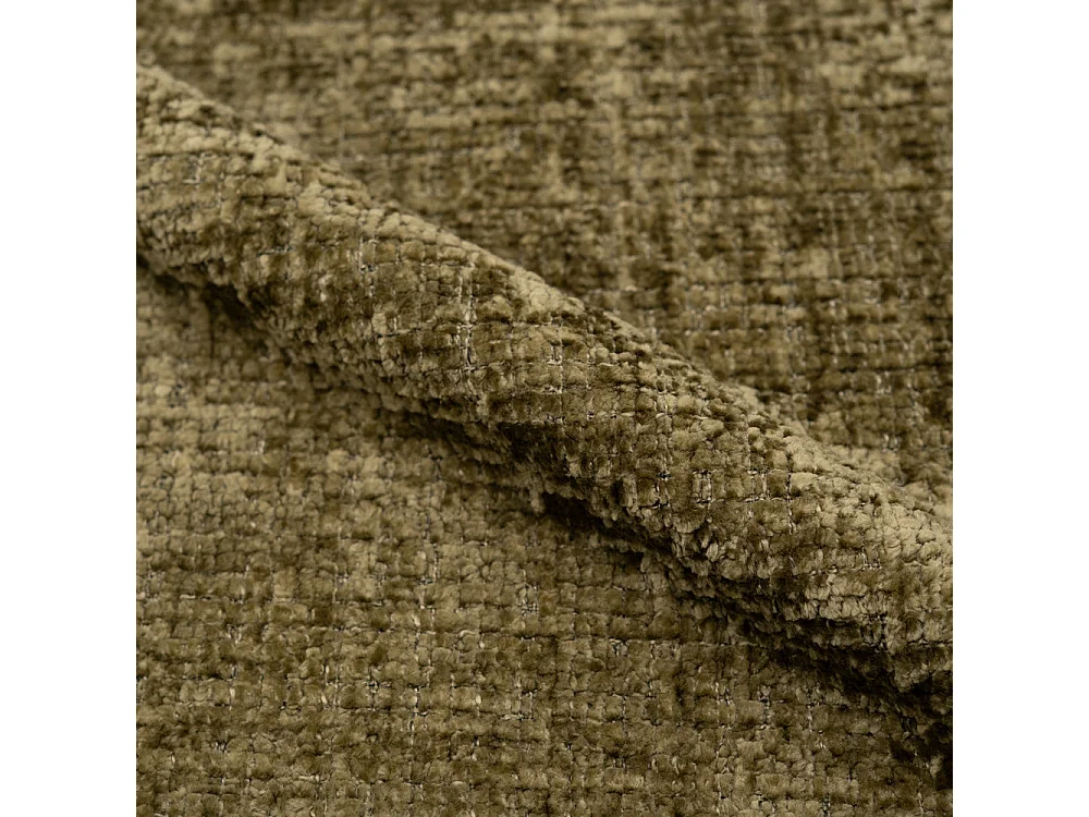 Silla de terciopelo verde oliva y metal negro - Bloomy