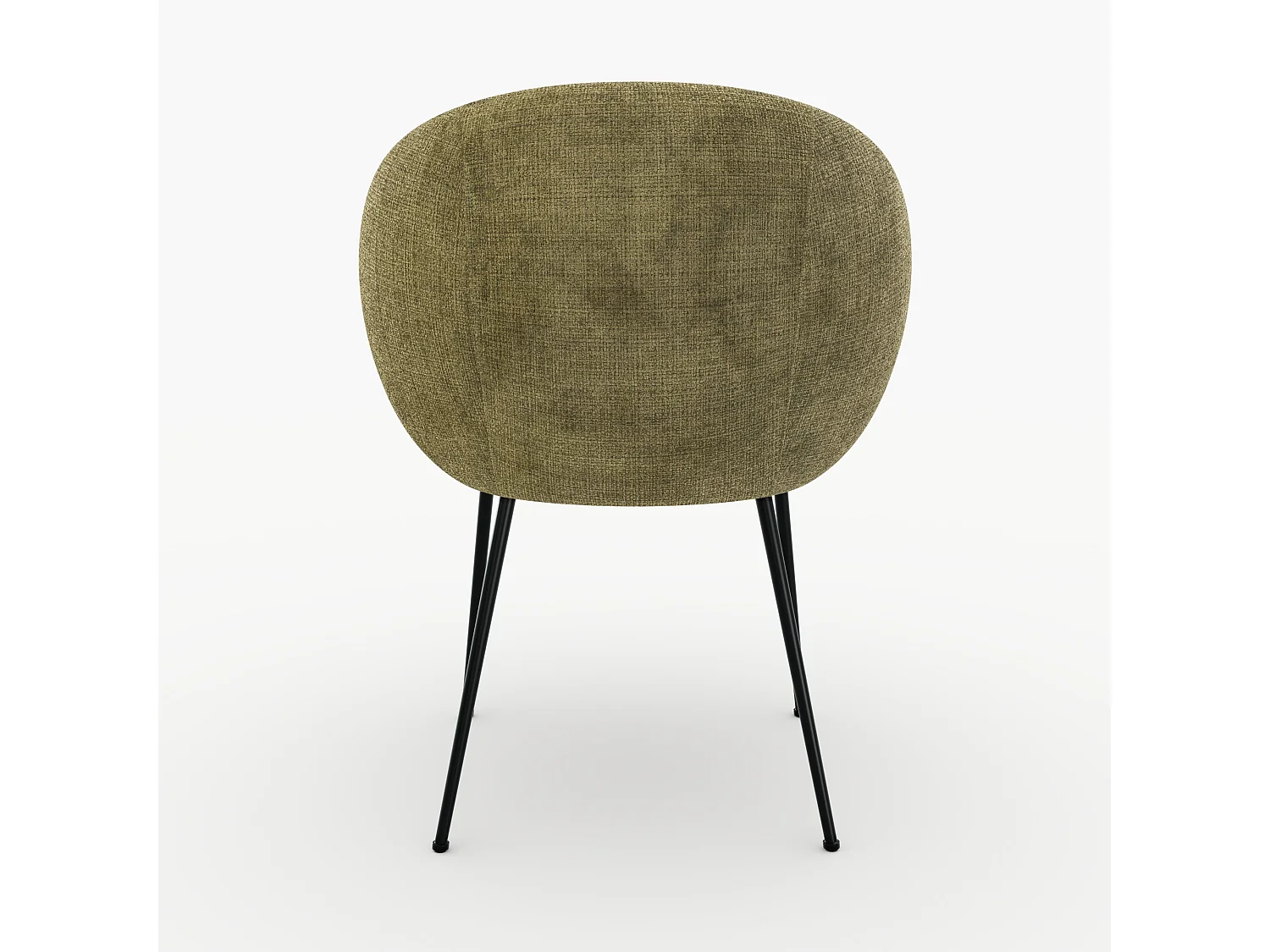 Silla de terciopelo verde oliva y metal negro - Bloomy