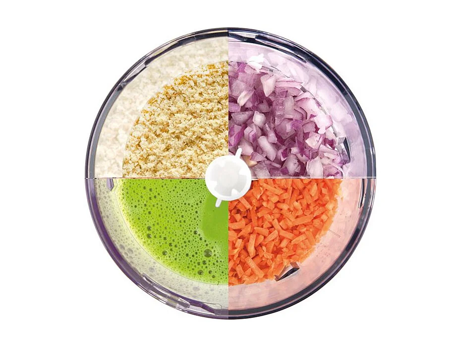 Mini Picadora Black & Decker 260W 500ml Blanca - Cuchillas de Acero Inoxidable, 2 Funciones Mezclar y Picar, Pies Antideslizantes