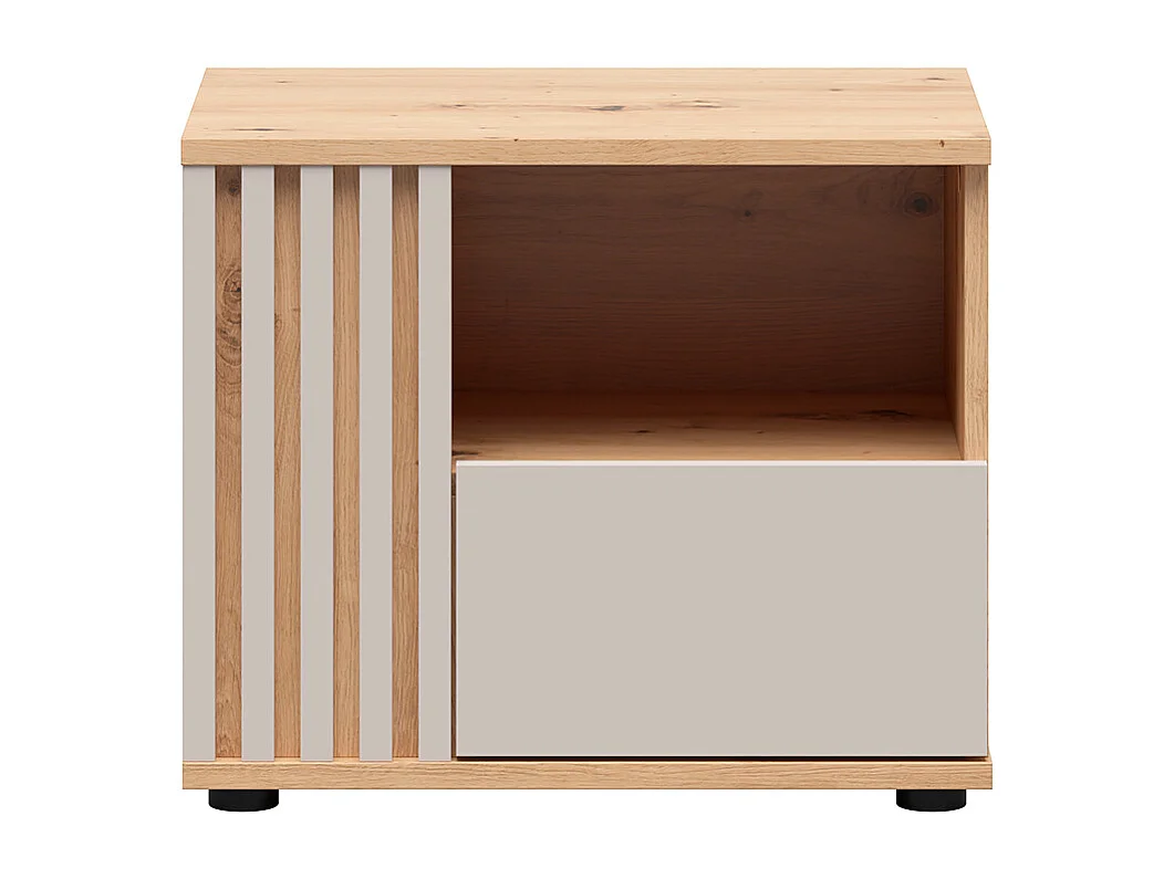 Nachttisch mit 1 Schublade links Ezra Kaschmir und Holz