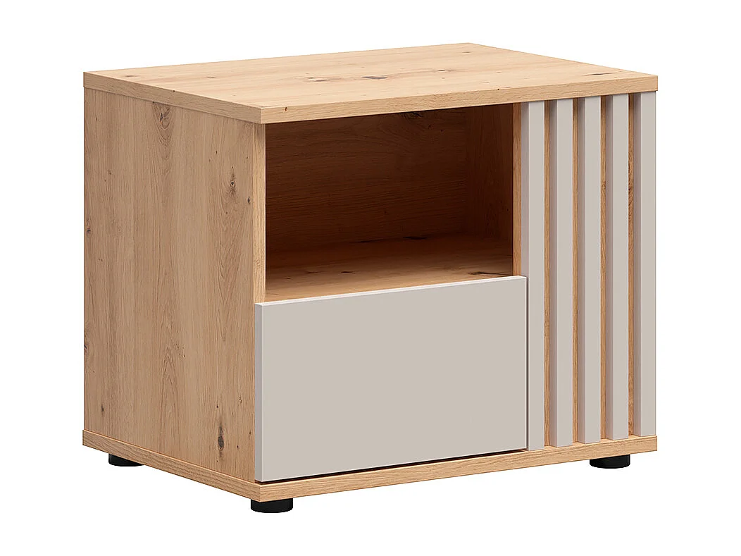 Nachttisch mit 1 Schublade rechts Ezra Kaschmir und Holz