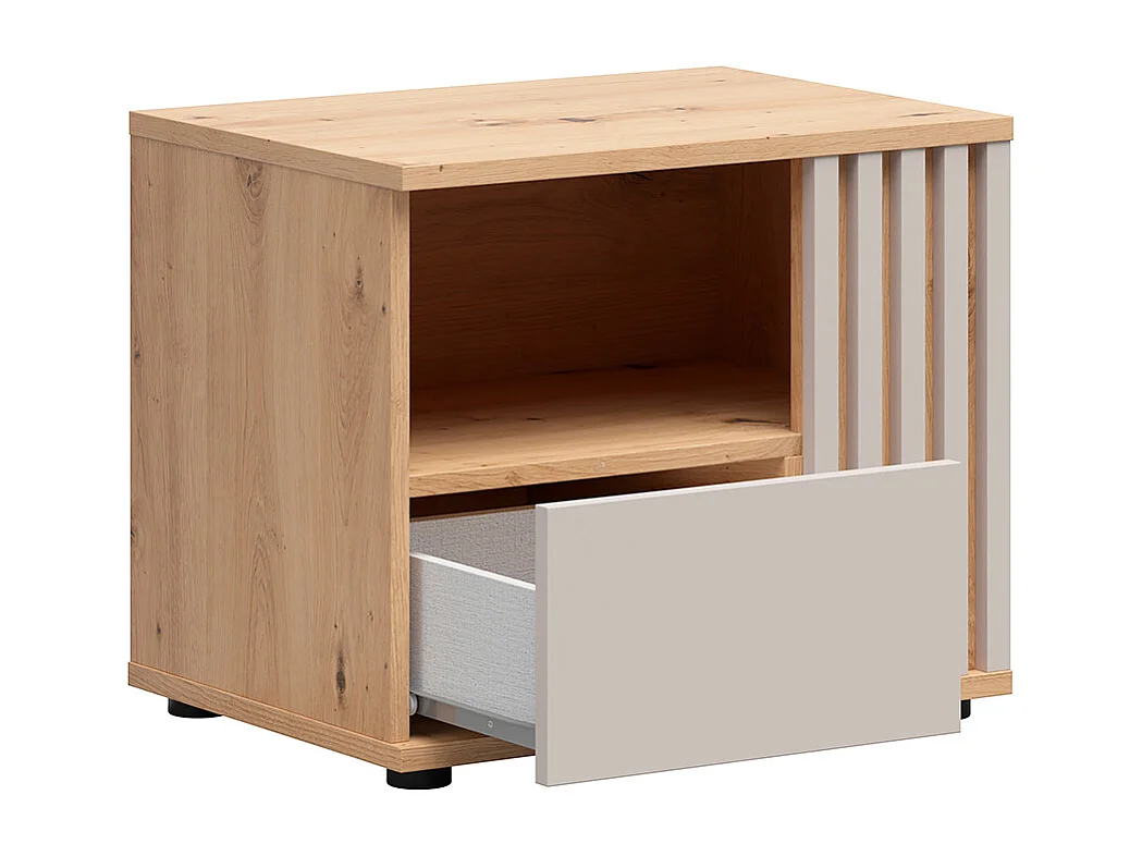 Nachttisch mit 1 Schublade rechts Ezra Kaschmir und Holz