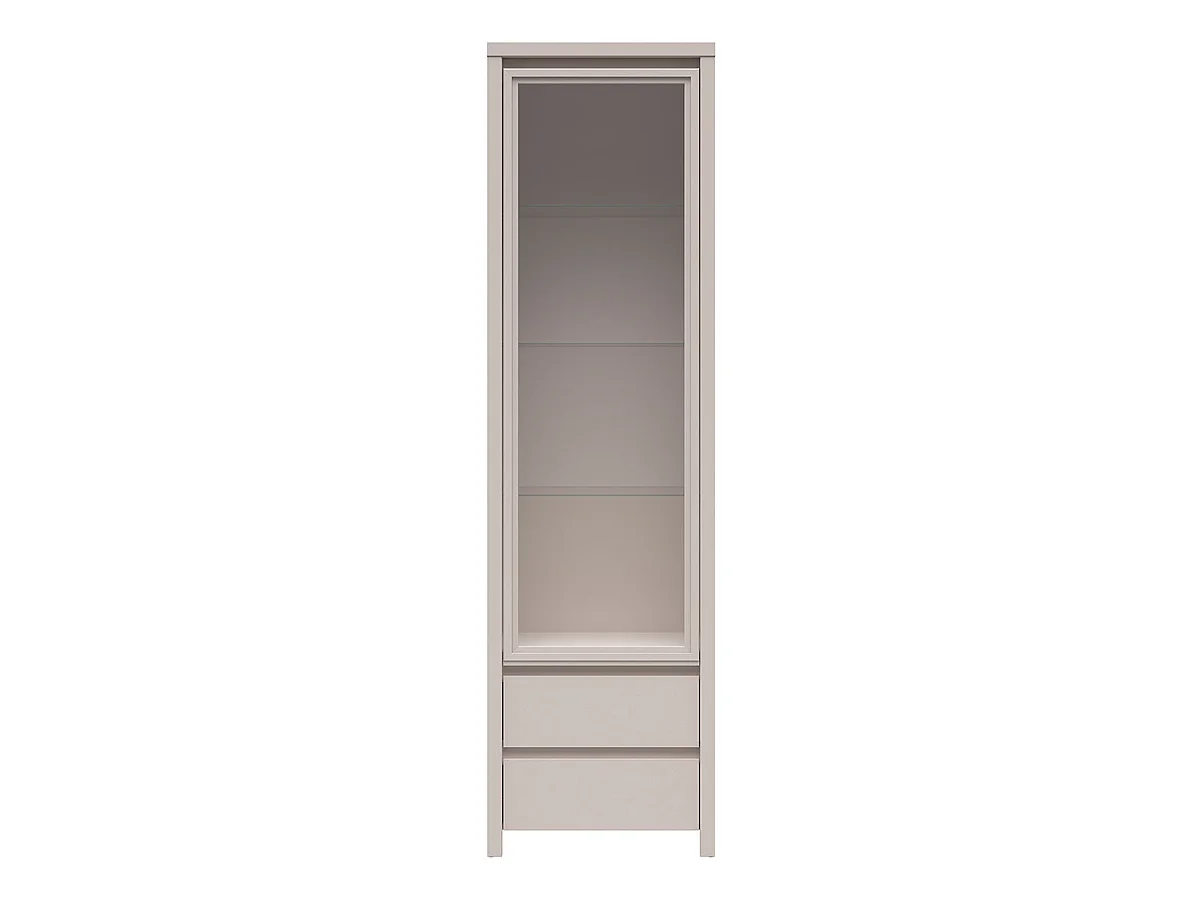 Vitrine 1 porte 2 tiroirs Soren Cachemire