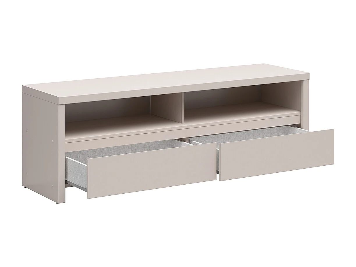 Meuble TV 2 tiroirs 2 niches 143 cm Soren Cachemire