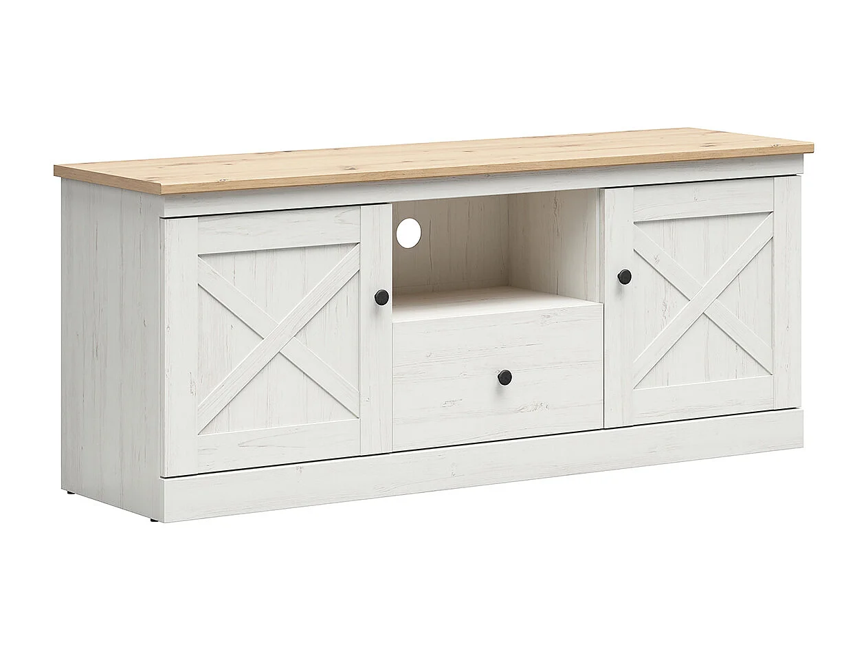 Mobile TV 2 ante 1 cassetto Victoria bianco e marrone 153cm