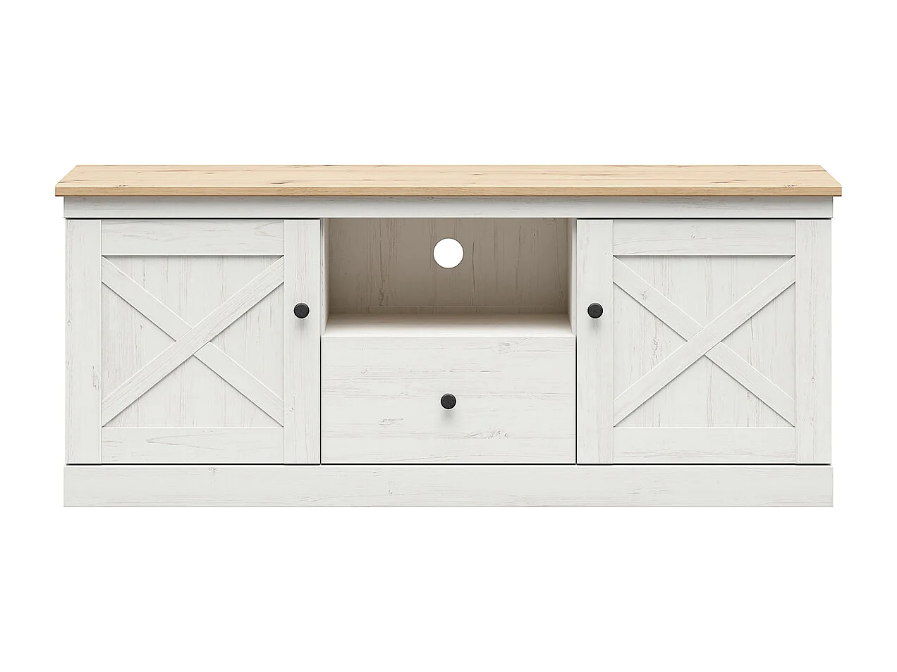 Mobile TV 2 ante 1 cassetto Victoria bianco e marrone 153cm