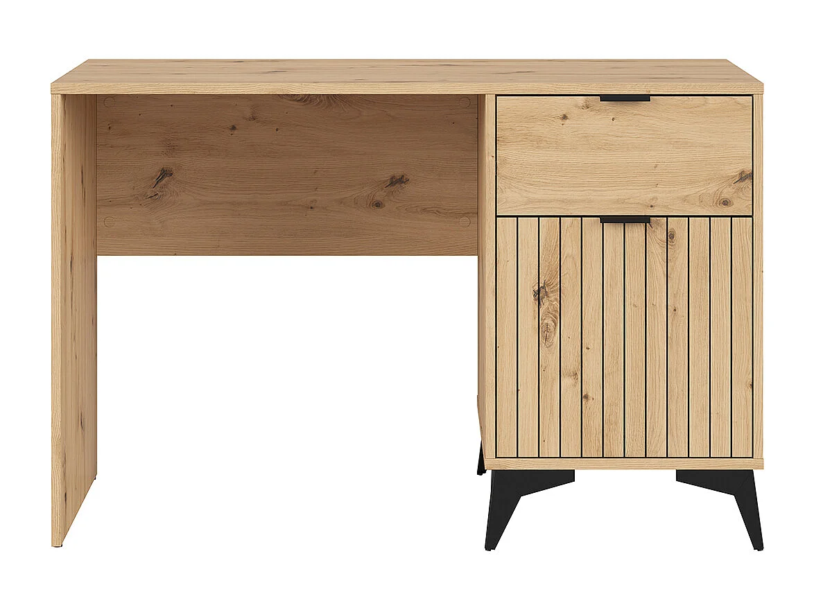 Scrivania 1 anta 1 cassetto Mao marrone effetto quercia 78cm