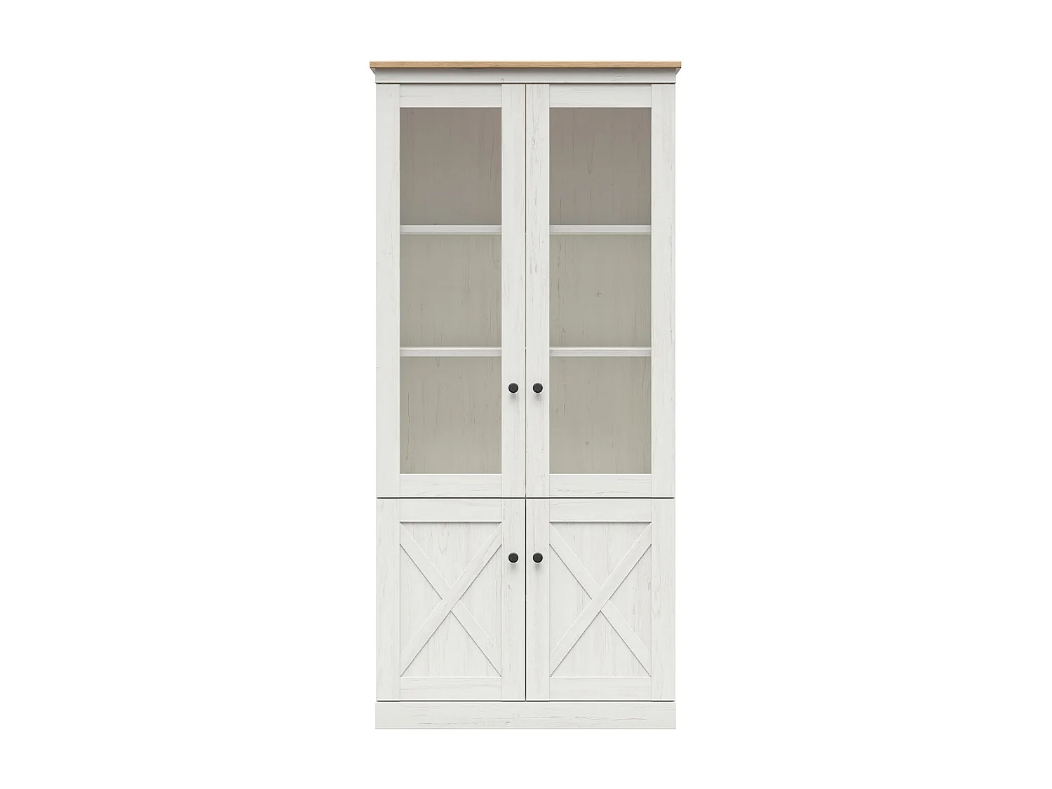 Vaisselier 4 portes Victoria Blanc et Bois