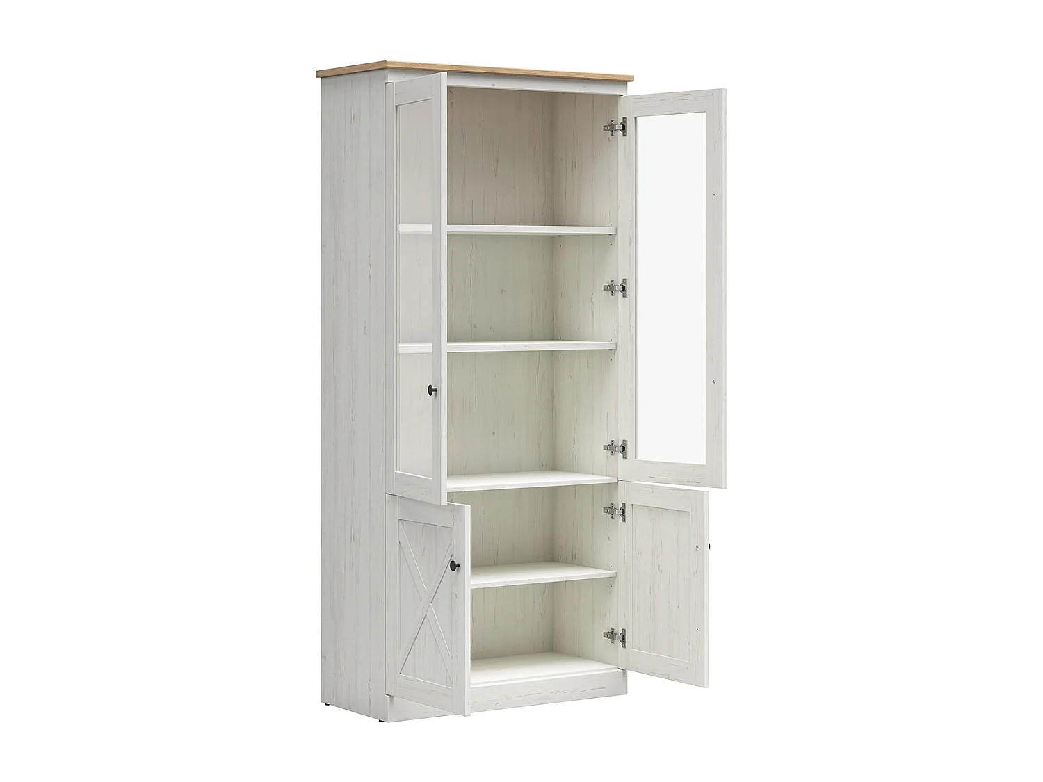 Vaisselier 4 portes Victoria Blanc et Bois