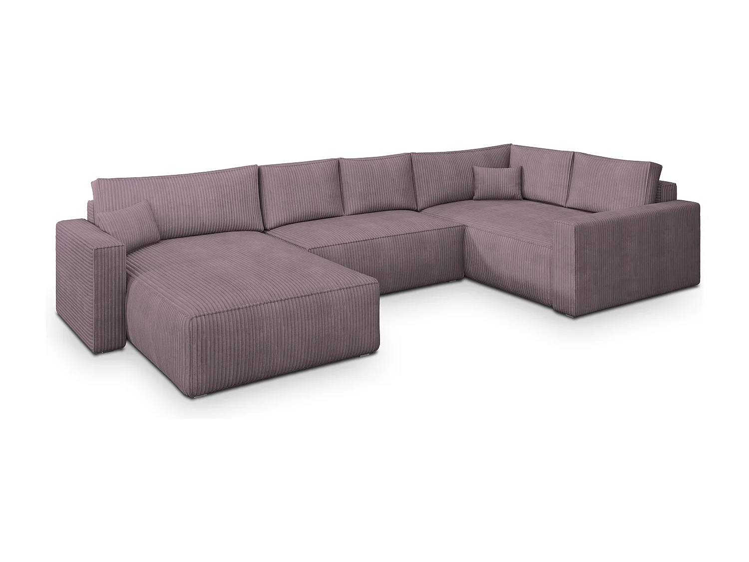 Hoekbank VELAMI van fluweel met slaapfunctie Lila