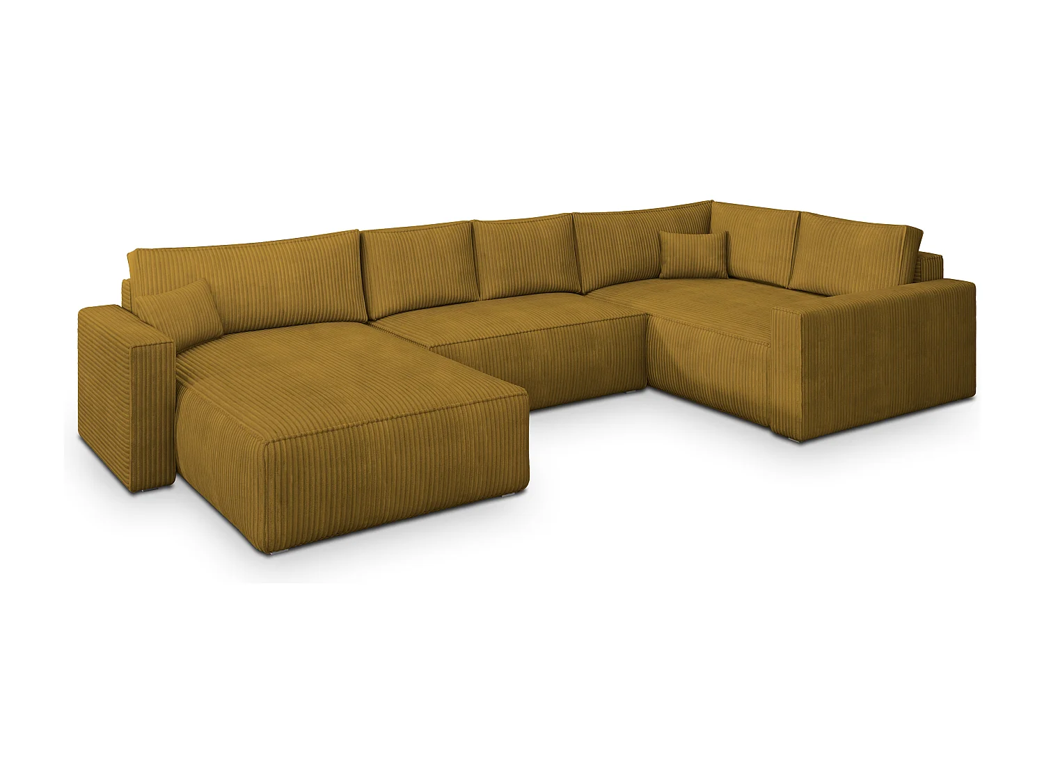 Hoekbank VELAMI van fluweel met slaapfunctie Gelb