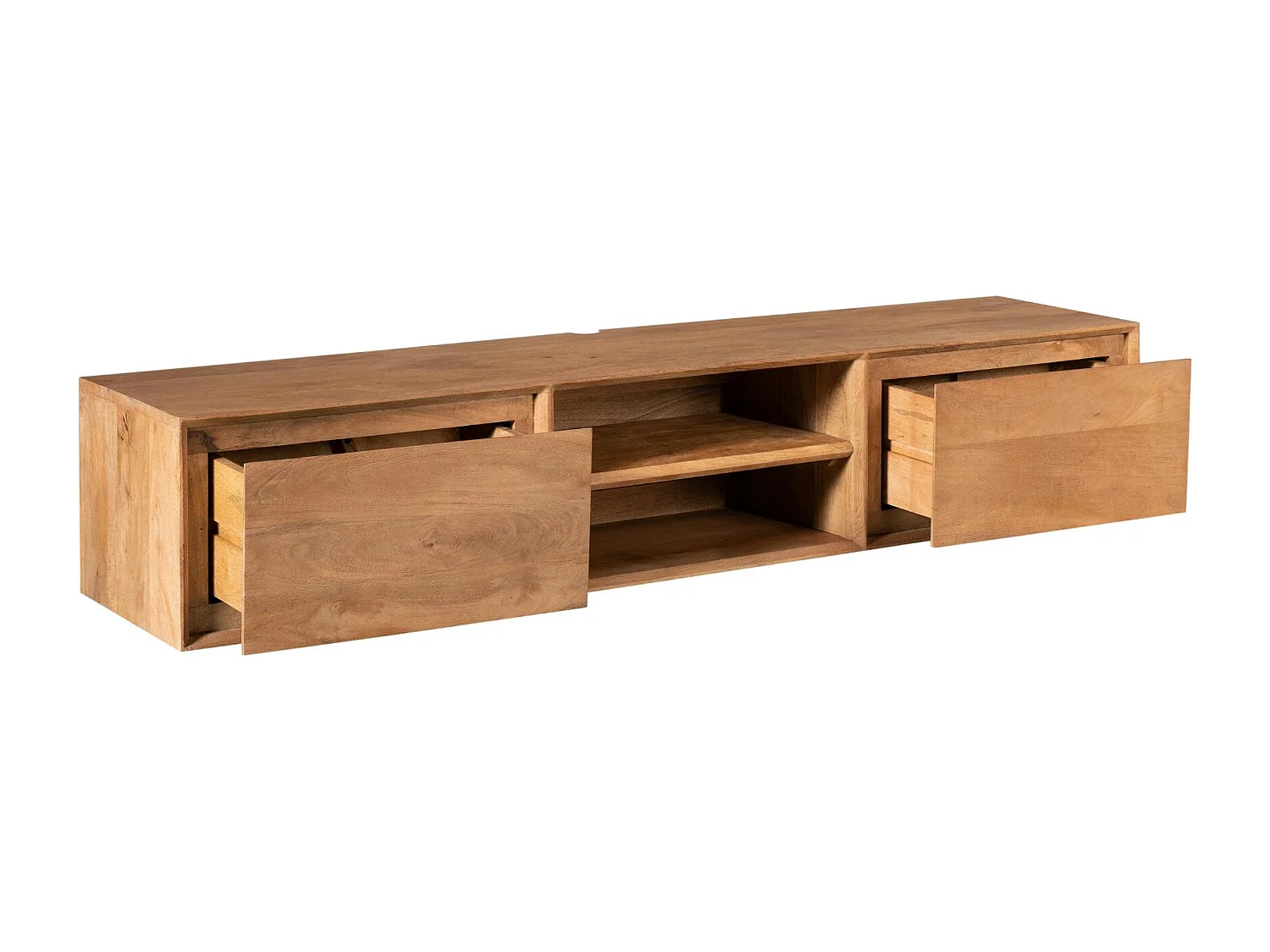 Meuble TV suspendu en bois 2 tiroirs 1 niche AERA