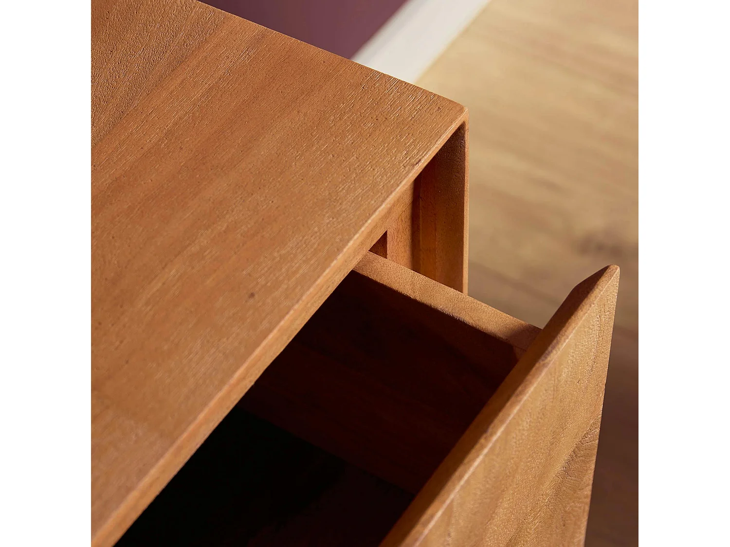 Meuble TV suspendu en bois 2 tiroirs 1 niche AERA