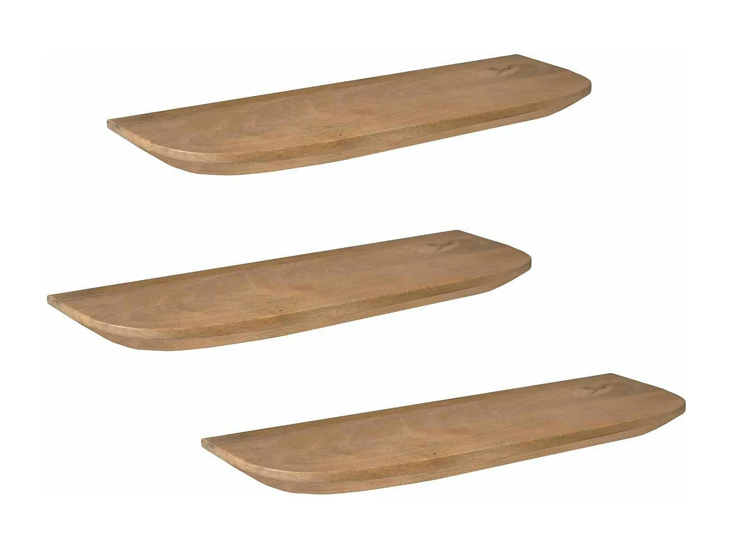 Etagère murale en bois de manguier 60 cm (lot de 3) ALMA