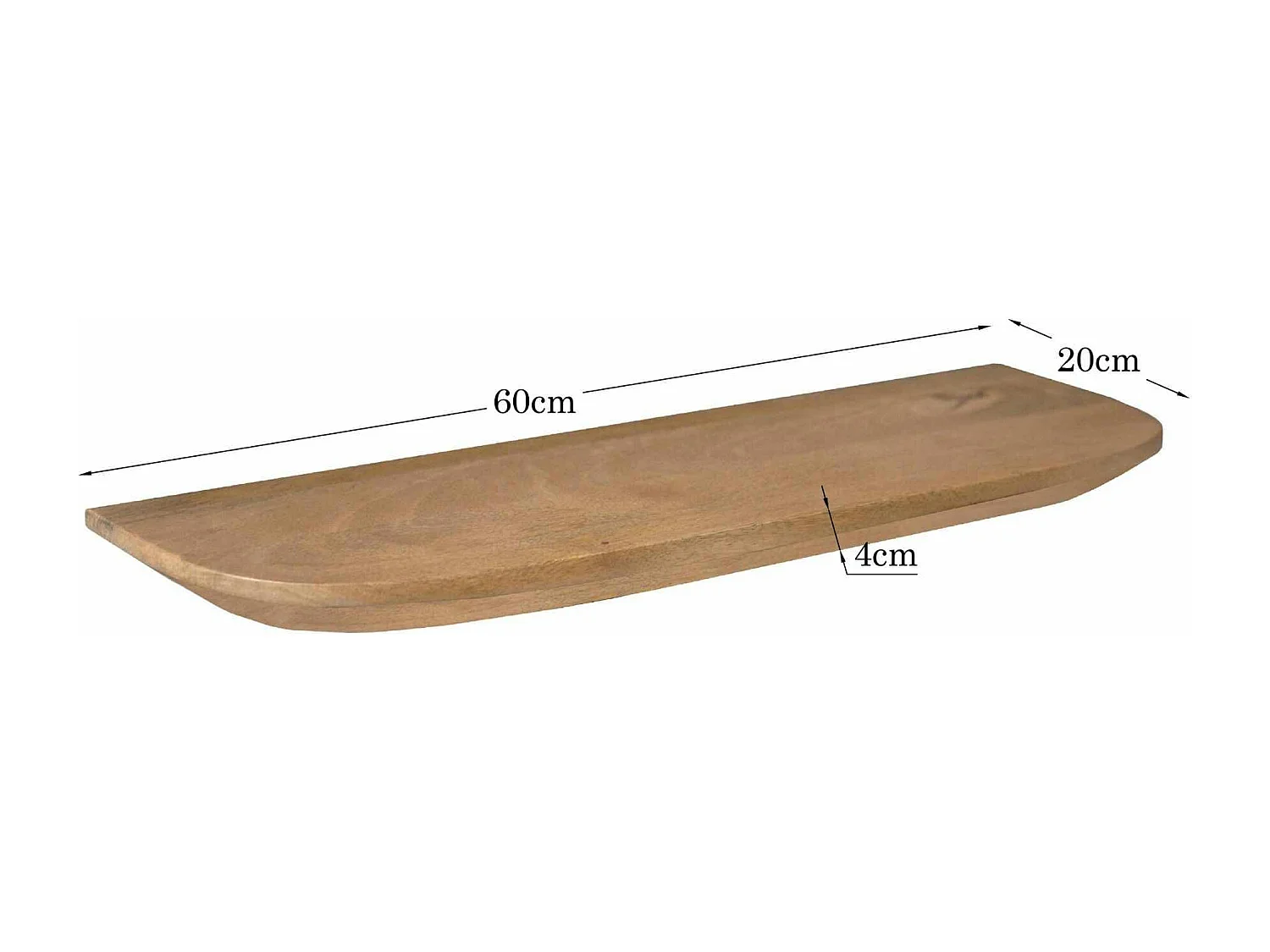 Etagère murale en bois de manguier 60 cm (lot de 3) ALMA