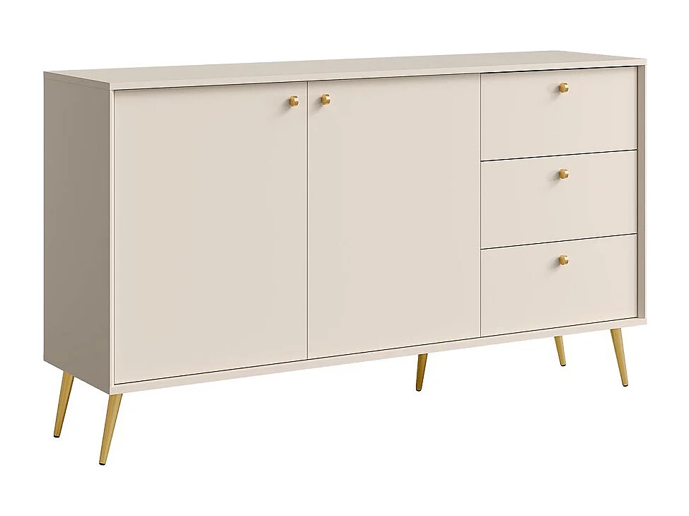 Buffet design AZURÉA – 2 portes + 3 tiroirs – Coloris sable chic