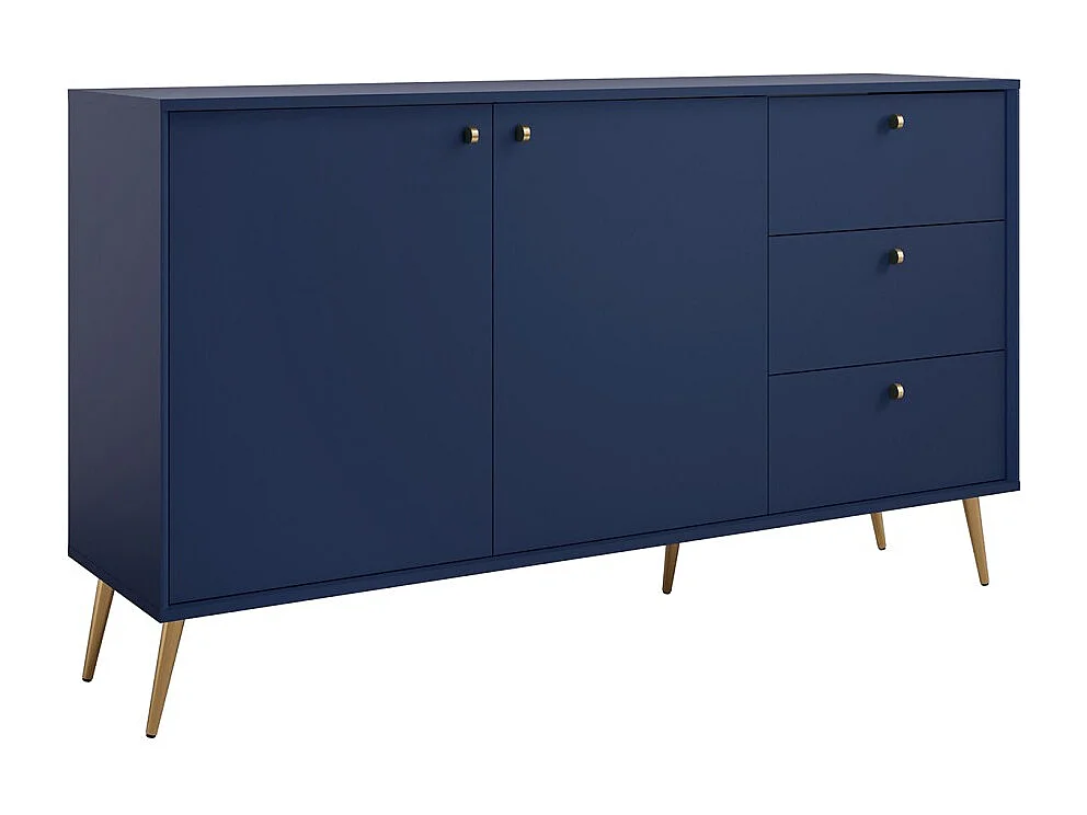 Buffet design AZURÉA – 2 deuren & 3 laden – Diepblauw – 156x89x41 cm