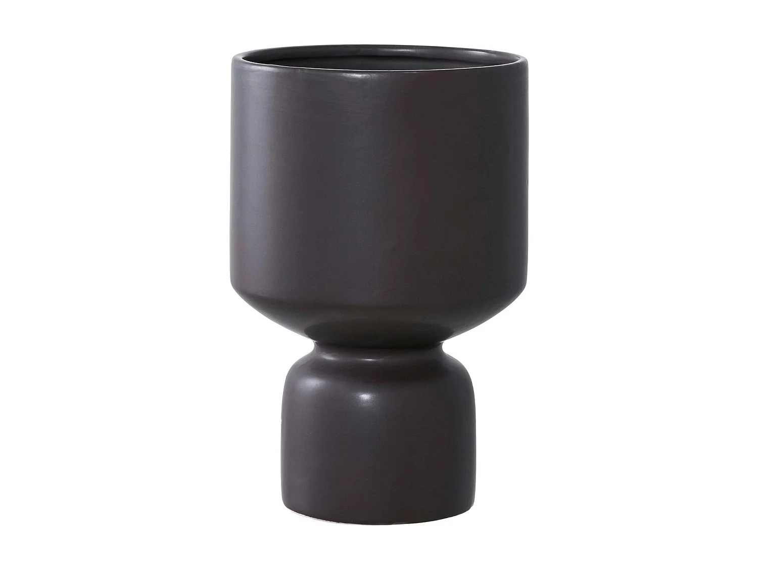 Cache-pot intérieur noir design sablier H 23,5 cm