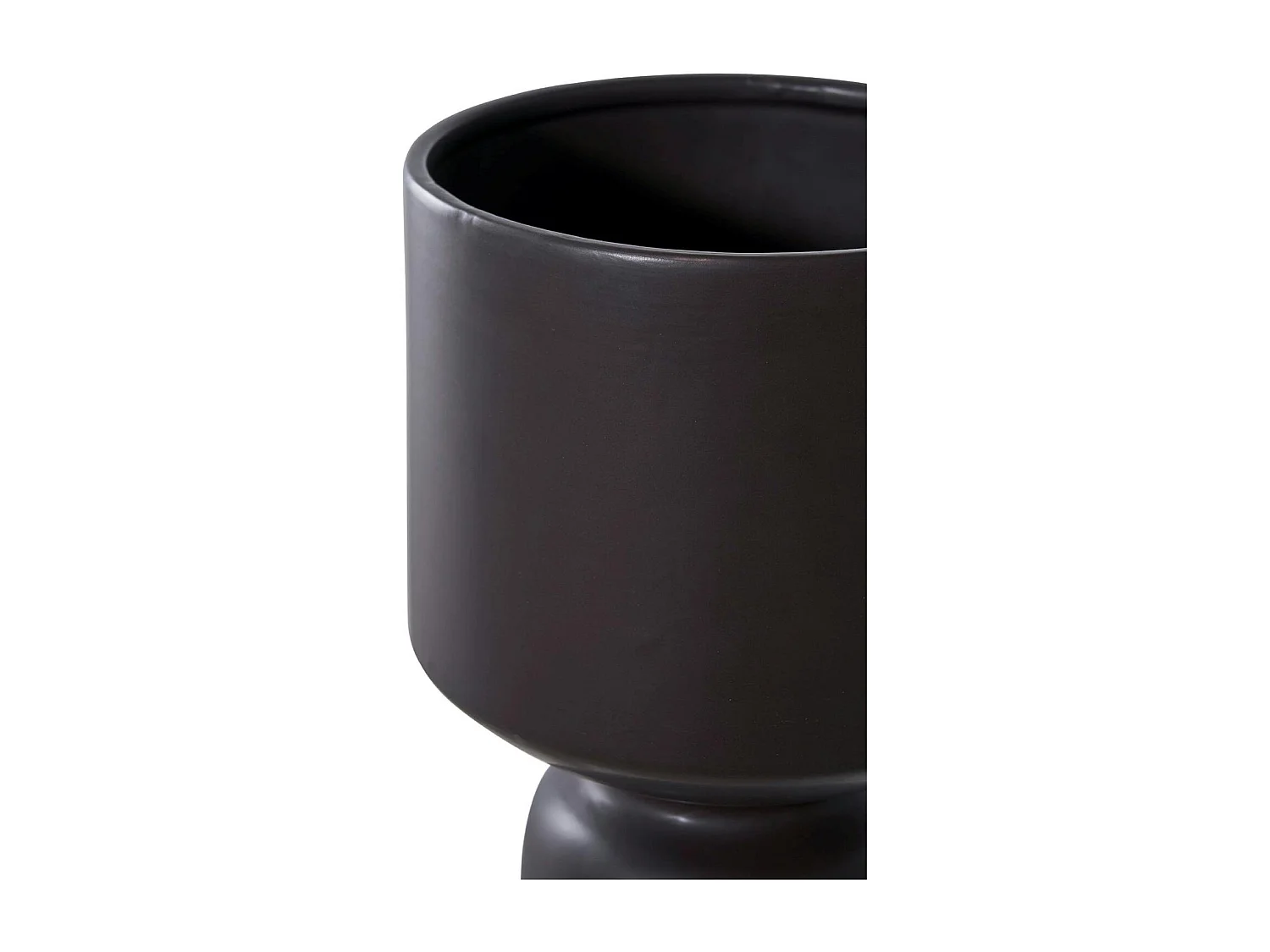 Cache-pot intérieur noir design sablier H 23,5 cm