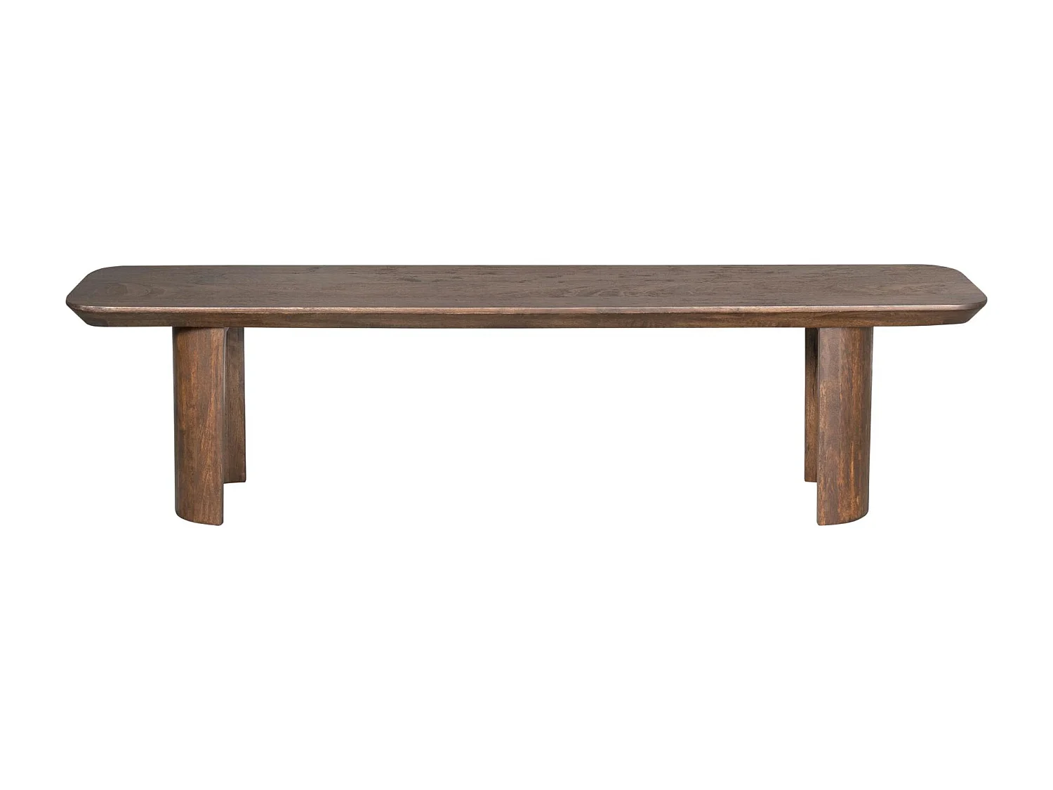 Banc de salle à manger bois foncé pieds courbes 280 cm ALMA